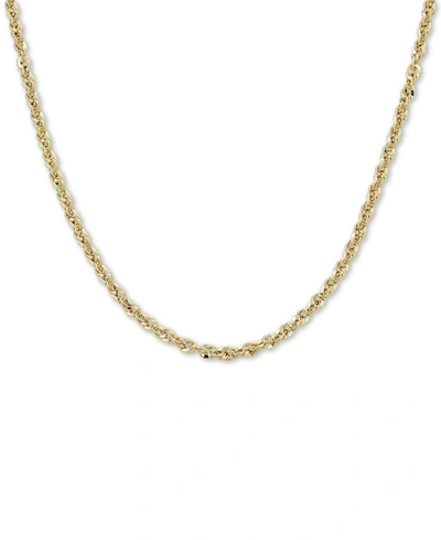 Macy's Diamond Cut Rope, 18" Chain Necklace (3-3/4mm) In 14k Gold, Made In Italy In Yellow Gold