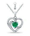 Giani Bernini Created Green Quartz And Cubic Zirconia Heart Pendant In Sterling Silver/green