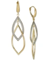 Macy's Glitter Orbital Drop Earrings In 10k Gold In Two-tone