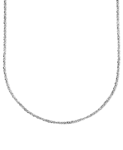 ITALIAN GOLD 14K WHITE GOLD 18" PERFECTINA CHAIN NECKLACE (1-1/8MM)