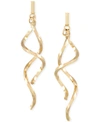 Italian Gold Double Twist Drop Earrings In 14k Gold