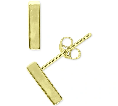 Giani Bernini Polished Bar Stud Earrings In 18k Gold-plated Sterling Silver Or Sterling Silver, Created For Macy's In Gold Over Silver
