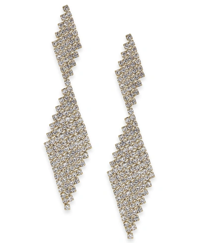 Inc International Concepts Crystal Mesh Drop Earrings, Created For Macy's In Gold