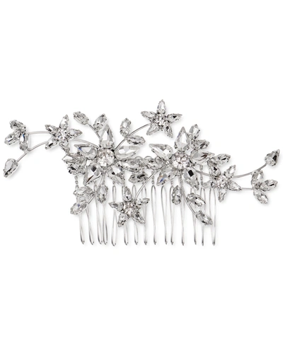 Inc International Concepts Silver-tone Crystal Flower Sprig Hair Comb, Created For Macy's