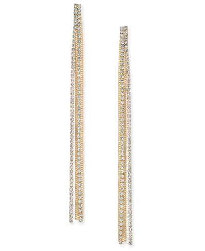 Inc International Concepts Gold-tone Rhinestone & Chain Linear Drop Earrings, Created For Macy's