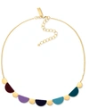 INC INTERNATIONAL CONCEPTS GOLD-TONE & COLORED HALF-CIRCLE GEOMETRIC STATEMENT NECKLACE, 17" + 3" EXTENDER, CREATED FOR MACY'S