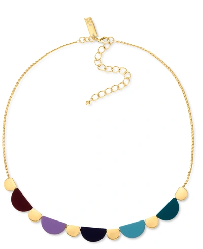 Inc International Concepts Gold-tone & Colored Half-circle Geometric Statement Necklace, 17" + 3" Extender, Created For Macy's In Multi