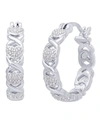 Macy's Diamond Accent Gold-plated, Silver Plated Or Rose Gold Plated X And Heart Earrings In Silver