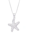 Macy's Cubic Zirconia Starfish Pendant 18" Necklace In Silver Plate In Silver