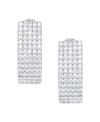 Macy's Cubic Zirconia 5 Row Hoop Earrings In Silver Plate In Silver