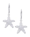 MACY'S CUBIC ZIRCONIA STARFISH EARRINGS IN SILVER PLATE