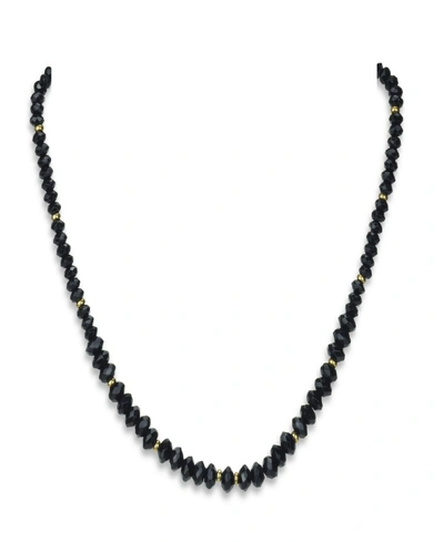 Macy's Black Agate (5-8mm) Strand Necklace In 14k Yellow Gold In K Yg
