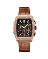 Jbw Men's Echelon Diamond (1/4 Ct. T.w.) Watch In 18k Rose Gold-plated Stainless Steel 41mm In Brown
