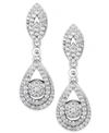Wrapped In Love Diamond Dangling Drop Earrings In 14k White Gold Or 14k Yellow Gold (1 Ct. T.w.), Created For Macy's In White Gold