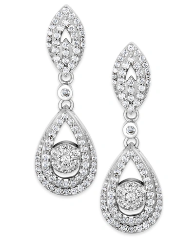 Wrapped In Love Diamond Dangling Drop Earrings In 14k White Gold Or 14k Yellow Gold (1 Ct. T.w.), Created For Macy's