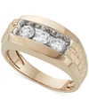 Macy's Men's Diamond Trinity Ring (1 Ct. T.w.) In 10k Gold In Yellow Gold