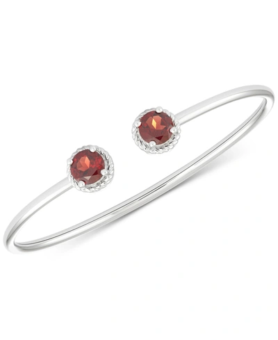 Macy's Amethyst Open Bangle Bracelet (2-3/8 Ct. T.w.) In Sterling Silver In Garnet