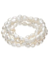 Macy's Cultured Freshwater Baroque Pearl (7mm) 5-pc. Stretch Bracelet Set In Silver