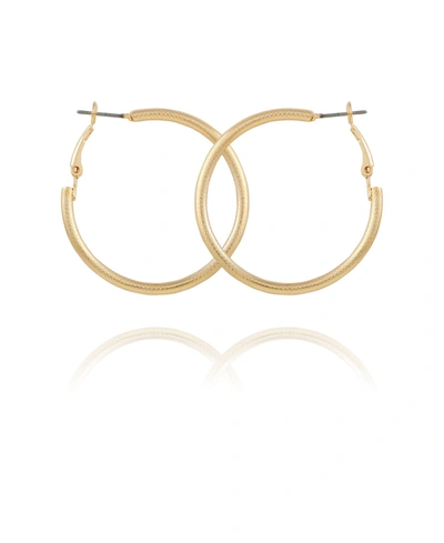 T Tahari Women's Textured Hoop Earring In Gold