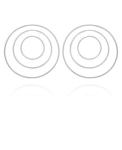 Guess Silver-tone Set Of 3 Endless Hoops In Gold