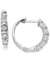 Macy's Diamond Five-stone Hoop Earrings (1/2 Ct. T.w.) In 14k Gold Or White Gold In White Gold