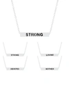 Macy's Inspirational Mother, Devoted, Loving And Strong 4 Sided Bar Adjustable Bracelet In Silver Plated In Silver