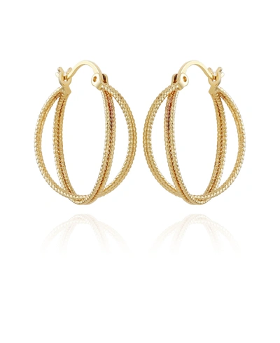 T Tahari Women's Textured Hoop Earring In Gold