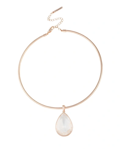 T Tahari Women's Crystal And Rose Gold-tone Collar With Pendant