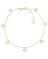 Macy's Heart Charm Anklet In 14k Gold In Yellow Gold