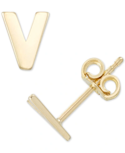 Macy's Initial Stud Earrings In 10k Gold