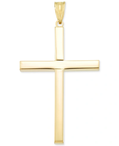 Italian Gold Cross Pendant In 14k Gold In Yellow Gold