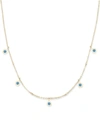 Macy's Enamel Evil Eye Dangle 18" Statement Necklace In 10k Gold In Gold