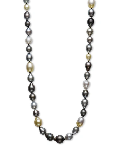Belle De Mer Multicolor Cultured Pearl 34" Strand Necklace In Gold