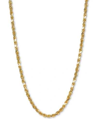 Italian Gold Rope 28" Chain Necklace In 14k Gold In Yellow Gold