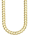 Italian Gold 22" Open Curb Link Chain Necklace (8mm) In Solid 10k Gold In Gold
