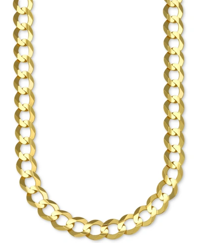 Italian Gold 22" Open Curb Link Chain Necklace In Solid 10k Gold