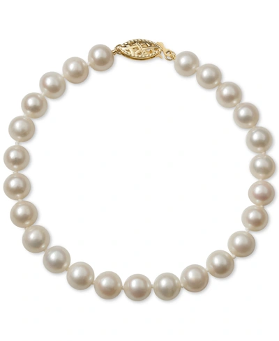 Belle De Mer Cultured Freshwater Pearl Bracelet (6mm) In 14k Gold In Yellow Gold