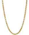 Italian Gold Forza Rope Chain 28" Necklace (2-3/4mm) In 14k Gold In Yellow Gold