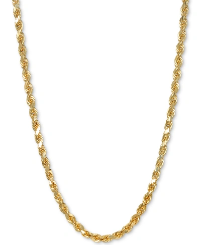 Italian Gold Rope 30" Chain Necklace In 14k Gold In Yellow Gold