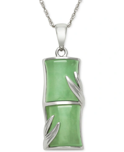 Macy's Dyed Jade Pendant Necklace In Sterling Silver