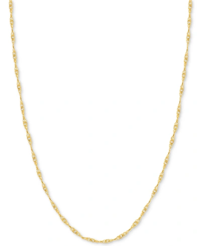 Italian Gold 24" Singapore Chain Necklace (7/8mm) In 14k Gold In Yellow Gold