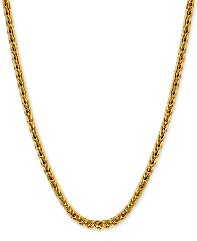 Macy's Polished Square Wheat 22" Chain Necklace (3mm) In 14k Gold In Yellow Gold