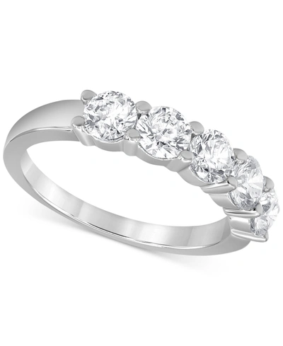 Macy's Diamond 5 Stone Band (1 1/2 Ct. T.w.) In 14k White Gold