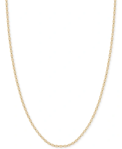 Italian Gold 18" Flattened Link Chain Necklace In 14k Gold