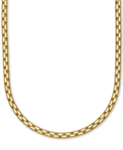 Italian Gold Large Rounded Box-link 22" Chain Necklace (3.5mm) In 14k Gold In Yellow Gold