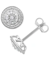 Macy's Diamond Multi-halo Stud Earrings (1/10 Ct. T.w.) In Sterling Silver In Sterling Silver
