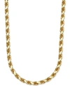 ITALIAN GOLD ROPE CHAIN 24" NECKLACE 3.5MM IN 14K GOLD