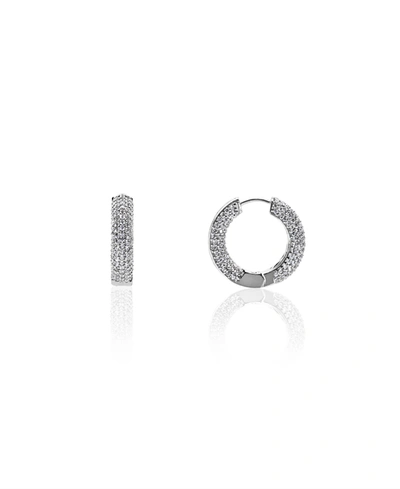 Oma The Label Obi Small Ice Hoops In Silver Tone