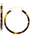 SIMONE I. SMITH TORTOISESHELL-LOOK LUCITE HOOP EARRINGS IN 18K GOLD OVER STERLING SILVER