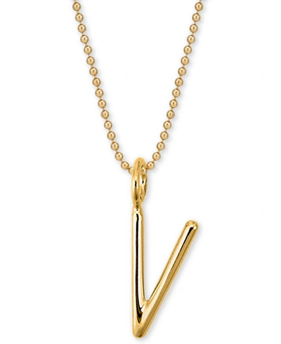 Sarah Chloe Andi Initial Pendant Necklace In 14k Gold-plate Over Sterling Silver, 18"